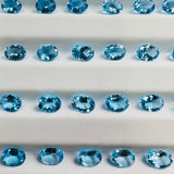 Swiss Blue Topaz faceted oval 7x9 mm - Pack of 1 Pc  - Natural Blue Topaz loose stone