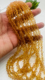 Dark Yellow Sapphire Faceted Drop Beads 2.8x4 mm size - Code#B1 - 16 Inch Length - Natural Sapphire Beads