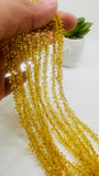 Yellow Sapphire Faceted Drop Beads 2.8x4 mm size - Code#B2- 16 Inch Length - Natural Sapphire Beads