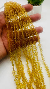 Yellow Sapphire Faceted Drop Beads 2.8x4 mm size - Code#B2- 16 Inch Length - Natural Sapphire Beads