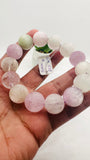 Kunzite Round Bracelet - 16 mm Size - Code K1  - AAA Quality - Natural Kunzite Bracelet - Length 8 Inch