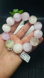 Kunzite Round Bracelet - 20 mm Size - Code K5  - AAA Quality - Natural Kunzite Bracelet - Length 8 Inch