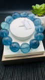 Aquamarine Round Bracelet •18 mm Size • Code Z7 • 5A Quality • 7.5 Inch Length • Stretch Bracelet • Natural Aquamarine Bracelet