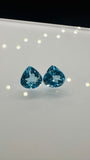 Swiss Blue Topaz faceted Heart 7 mm Size -  Pack of 2 Piece -  AAA Quality - Natural Swiss Blue Topaz