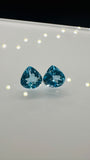 Swiss Blue Topaz faceted Heart 7 mm Size - Pack of 2 Piece - AAA Quality - Natural Swiss Blue Topaz