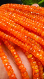 Orange Opal Faceted Roundel Beads - 16 Inch Strand- AAA Quality - Ethiopian opal Beads- Coated Color Beads