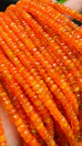 Orange Opal Faceted Roundel Beads - 16 Inch Strand- AAA Quality - Ethiopian opal Beads- Coated Color Beads