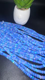 Lavender Blue Opal Faceted Roundel Beads - 16 Inch Strand- AAA Quality - Ethiopian opal Roundel, Dyed Color Opal