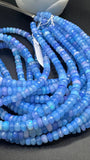 Lavender Blue Opal Faceted Roundel Beads - 16 Inch Strand- AAA Quality - Ethiopian opal Roundel, Dyed Color Opal