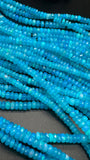 Blue Opal Faceted Roundel Beads - 16 Inch Strand- AAA Quality - Ethiopian opal Beads- Coated Color Beads