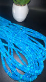 Blue Opal Faceted Roundel Beads - 16 Inch Strand- AAA Quality - Ethiopian opal Beads- Coated Color Beads