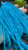 Blue Opal Faceted Roundel Beads - 16 Inch Strand- AAA Quality - Ethiopian opal Beads- Coated Color Beads