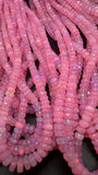 Baby Pink Opal Faceted Roundel Beads - 16 Inch Strand- AAA Quality - Ethiopian opal Beads- Coated Color Beads