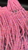 Baby Pink Opal Faceted Roundel Beads - 16 Inch Strand- AAA Quality - Ethiopian opal Beads- Coated Color Beads