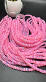 Baby Pink Opal Faceted Roundel Beads - 16 Inch Strand- AAA Quality - Ethiopian opal Beads- Coated Color Beads