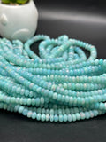 Sky Blue Opal Faceted,5mm Roundel Beads - 16 Inch Strand- AAA Quality - Ethiopian opal Beads- Coated Color Beads