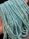 Sky Blue Opal Faceted,5mm Roundel Beads - 16 Inch Strand- AAA Quality - Ethiopian opal Beads- Coated Color Beads