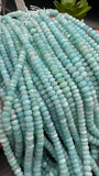 Sky Blue Opal Faceted Roundel Beads - 16 Inch Strand- AAA Quality - Ethiopian opal Beads- Coated Color Beads