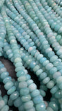 Sky Blue Opal Faceted,5mm Roundel Beads - 16 Inch Strand- AAA Quality - Ethiopian opal Beads- Coated Color Beads