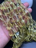Lemon Quartz Faceted Nugget Beads - Length of strand 10'' - AAAA Quality- Lemon Quartz Beads