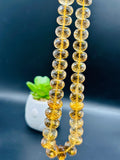 Beer Quartz Faceted Roundel Beads - 8-10 mm Size- Length 16 Inch- AAAA Quality - Super Shiny