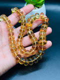 Beer Quartz Faceted Roundel Beads - 8-10 mm Size- Length 16 Inch- AAAA Quality - Super Shiny