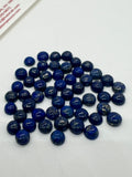 6mm Round Blue Lapis Lazuli Cabochon | Pack of 6 Pcs | AA Quality | Round Lapis Cabochons |  6mm Lapis Cabochons | Lapis Golden Pyrite