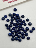 3mm Round Blue Lapis Lazuli Cabochon | Pack of 8 Pcs | AA Quality | Round Lapis Cabochons | 3mm Lapis Cabochons | Lapis Golden Pyrite