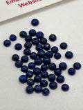 3mm Round Blue Lapis Lazuli Cabochon | Pack of 8 Pcs | AA Quality | Round Lapis Cabochons | 3mm Lapis Cabochons | Lapis Golden Pyrite