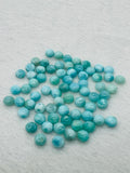 Larimar Cabochon 4mm Size • Pack of 6 Pcs • Natural Larimar Round Cabochon • Larimar Cabs • Origin Dominican Republic