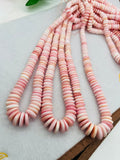 Queen Conch Shell Roundel Beads • 6 TO 14 mm Graduate Size • Length 40 cm • AAA Quality • Natural Pink Queen Conch Shell Beads