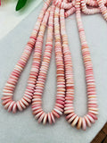 Queen Conch Shell Roundel Beads • 6 TO 12 mm Graduate Size • Length 40 cm • AAA Quality • Natural Pink Queen Conch Shell Beads
