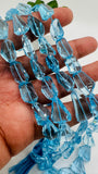 Swiss Blue Topaz Faceted Nugget Beads - AAA quality nuggets in good color - Approx 10-11x 13-17 mm- Length 16 Inches