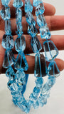 Swiss Blue Topaz Faceted Nugget Beads - AAA quality nuggets in good color - Approx 10-11x 13-17 mm- Length 16 Inches