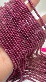 Ruby Faceted Roundel beads 4 mm Size - AAA Quality Beads - Length 40 cm - Natural Ruby Beads