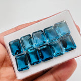 London Blue Topaz Faceted Octagon 9x11 mm - Pack of 1 Piece - AAA Quality - Loose gemstone - London Blue topaz Cut
