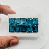London Blue Topaz Faceted Octagon 9x11 mm - Pack of 1 Piece - AAA Quality - Loose gemstone - London Blue topaz Cut