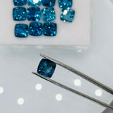 London Blue Topaz Faceted Cushion 8 mm - Pack of 1 Piece - AAA Quality - Loose gemstone - London Blue topaz Cut