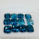 London Blue Topaz Faceted Cushion 8 mm - Pack of 1 Piece - AAA Quality - Loose gemstone - London Blue topaz Cut