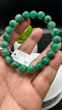 Emerald Round Bracelet - 9 mm Size - Code #A6   - Natural Emerald Bracelet - Length 7.5 Inch