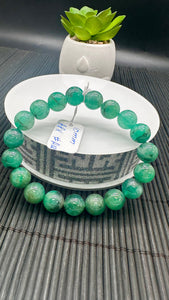 Emerald Round Bracelet - 10 mm Size - Code #A12   - Natural Emerald Bracelet - Length 7.5 Inch