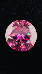 Pink Moissanite Round Cut 8 mm Size - Pack of 1 Pc - Moissanite Loose Stone with GRA certificate - Color D - clarity VVS1