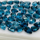 Blue Topaz Faceted Pear 7x10 mm - Pack of 1 Piece - AAA Quality - Loose gemstone - London Blue topaz Cut