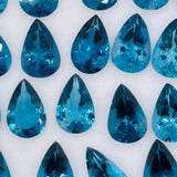 Blue Topaz Faceted Pear 7x10 mm - Pack of 1 Piece - AAA Quality - Loose gemstone - London Blue topaz Cut