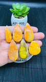 Bumble Bee Cabochon • Code A31-A36 • AAA Quality • Natural Bible Bee Jasper Cabs •  Flat Back Cabochon