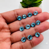 Swiss Blue Topaz faceted Round 7 mm Size -  Pack of 1 Piece -  AAA Quality - Natural Swiss Blue Topaz