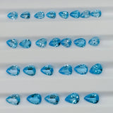 Swiss Blue Topaz faceted Pear 5x7 , 5x8 , 6x8 , 6x9 , 7x10, 7x9 mm sizes-  Pack of 1 Piece -  AAA Quality - Natural Swiss Blue Topaz