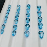 Swiss Blue Topaz faceted Pear 5X7 mm Size -  Pack of 2 Piece -  AAA Quality - Natural Swiss Blue Topaz