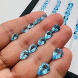 Swiss Blue Topaz faceted Pear 5X7 mm Size -  Pack of 2 Piece -  AAA Quality - Natural Swiss Blue Topaz