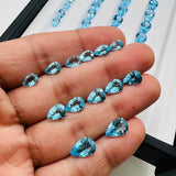 Swiss Blue Topaz faceted Pear 5X8 mm Size - Pack of 2 Piece - AAA Quality - Natural Swiss Blue Topaz